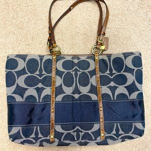 Coach Signature Blue Jean Navy bag 100% authentic.